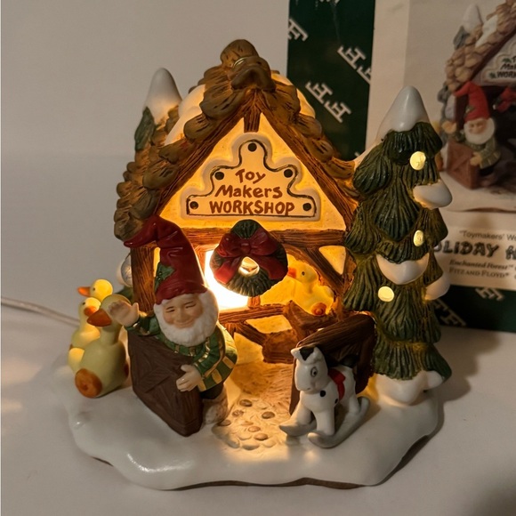 Fitz and Floyd “Toymakers workshop” holiday Hamlet 1993 -lights up - Picture 2 of 8